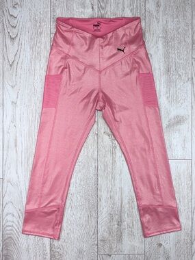 Puma Size S Pink Metallic Shine Leggings